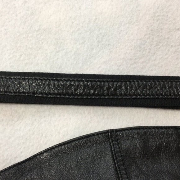 Black Leather Laced Side Foldover Tassel Purse - Picture 7 of 8